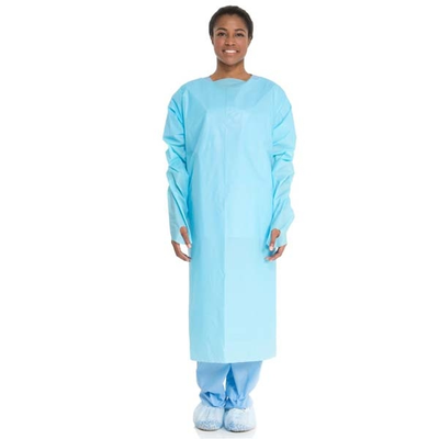 Disposable Gown with Thumb Hooks - Blue (Regular)